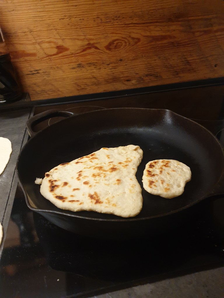 Frying pan bread in the pan